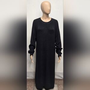 Core Life L Black Knit Dress Long Sleeves Stretch New